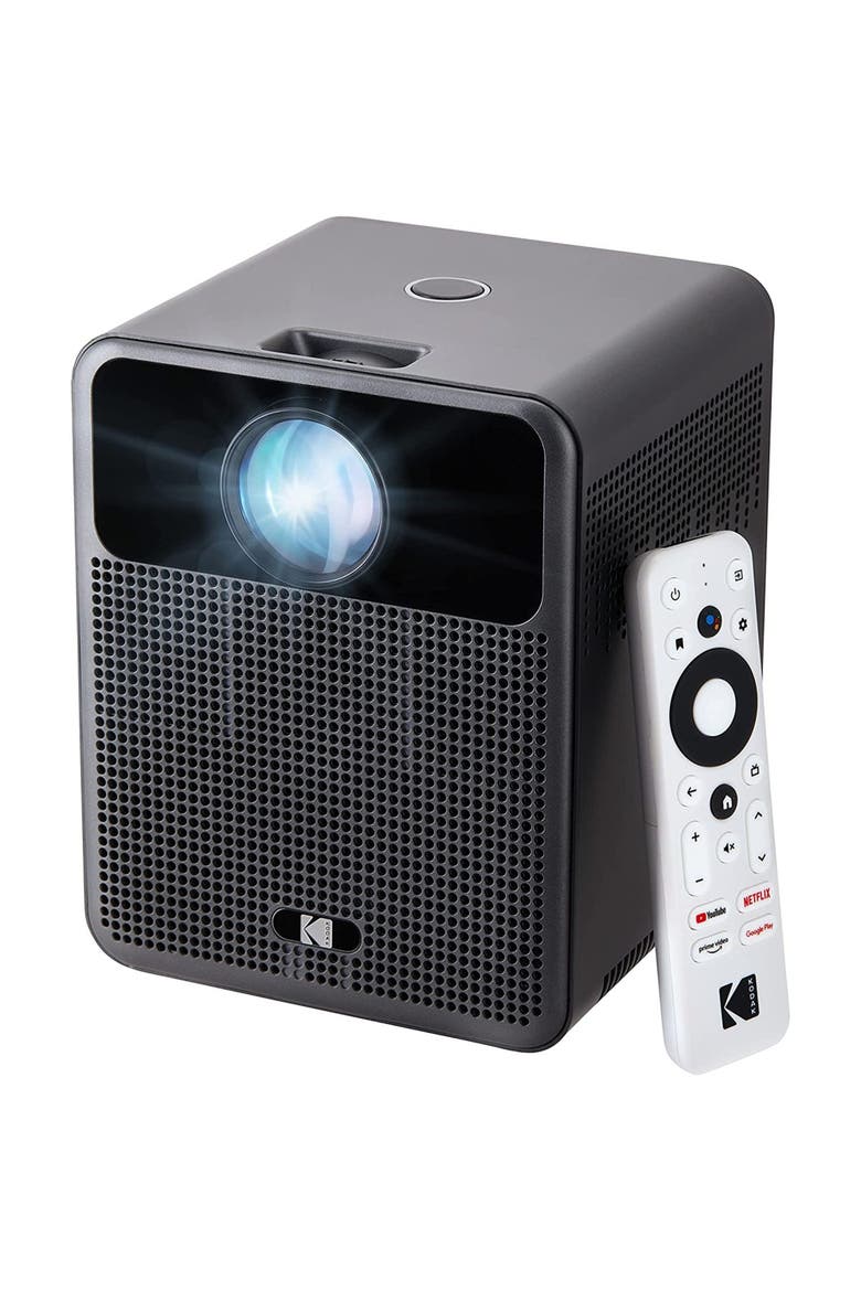 FLIK HD10 Smart Projector, 1080p Portable Projector with Bluetooth, Wi-Fi & Android TV - Black, Main, color, White