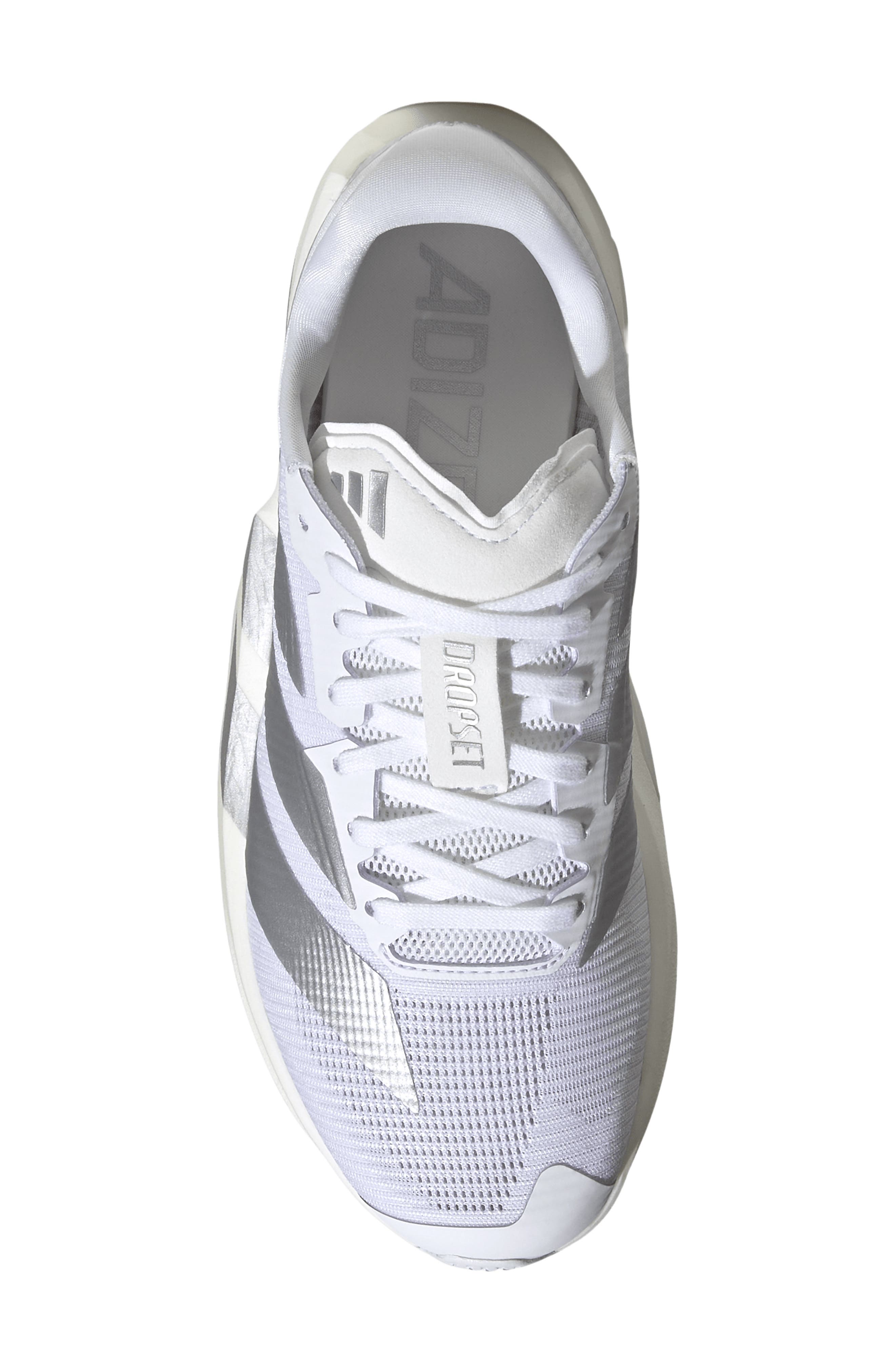 Adizero Dropset Pro Training Shoe, Alternate, color, WHITE/ SILVER METALLIC
