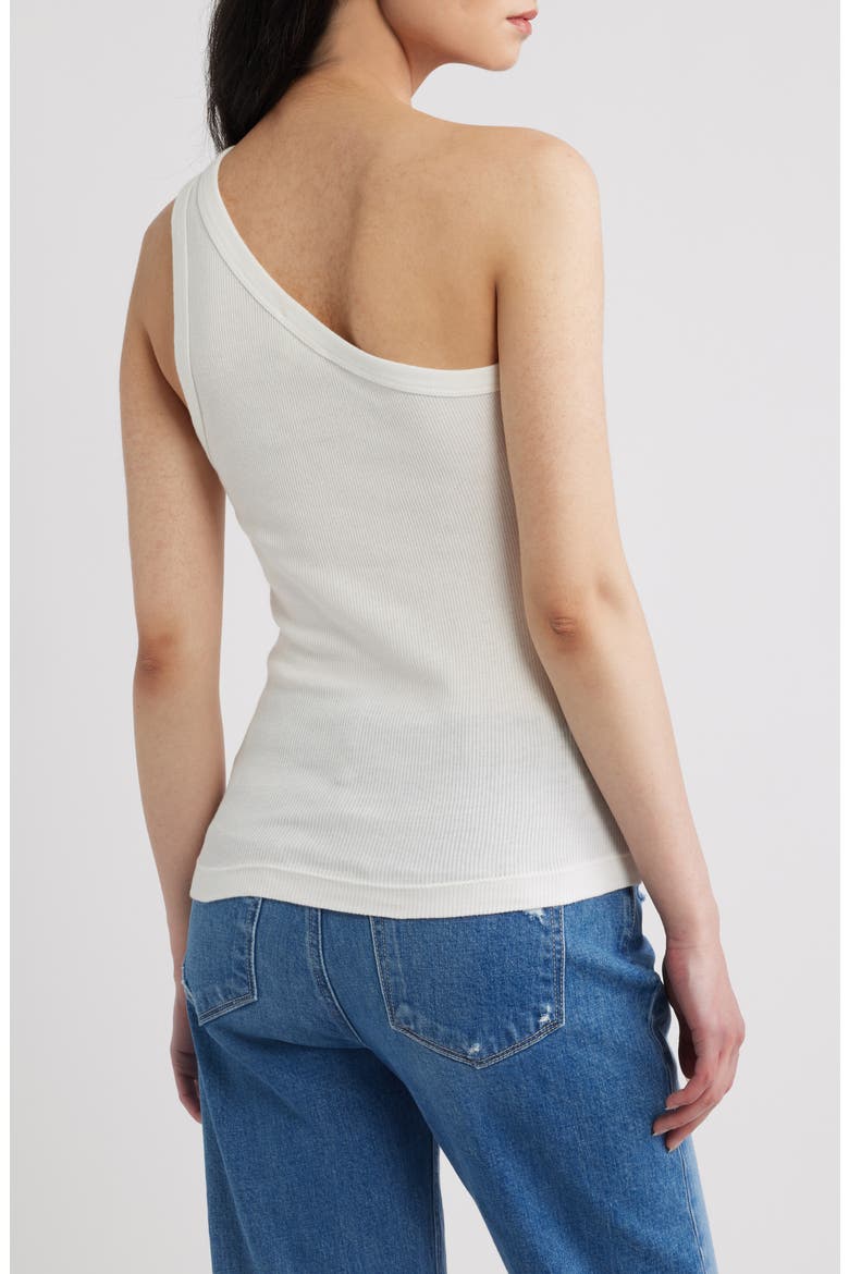 Eve Cotton Rib One-Shoulder Tank, Alternate, color, WHITE