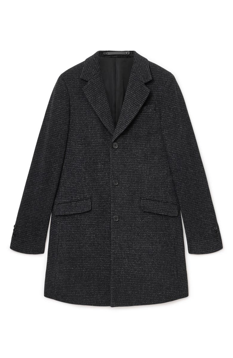 AllSaints Caspian Wool Blend Coat, Alternate, color, Cinder Black Marl