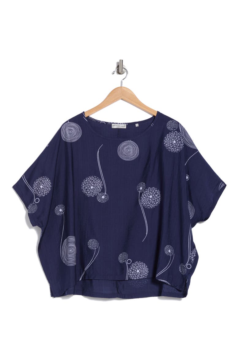 Printed Loose Top, Alternate, color, NAVY