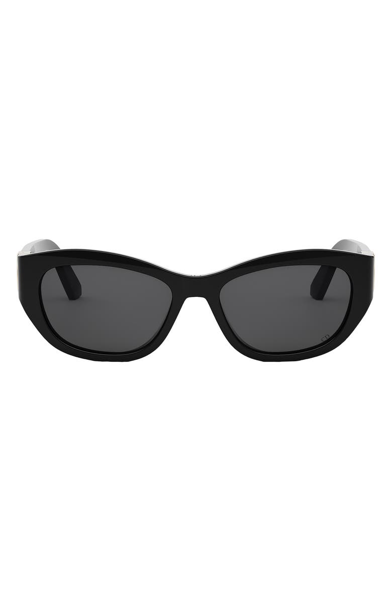 DIOR 30Montaigne B5U 54mm Oval Sunglasses, Main, color, Shiny Black / Smoke