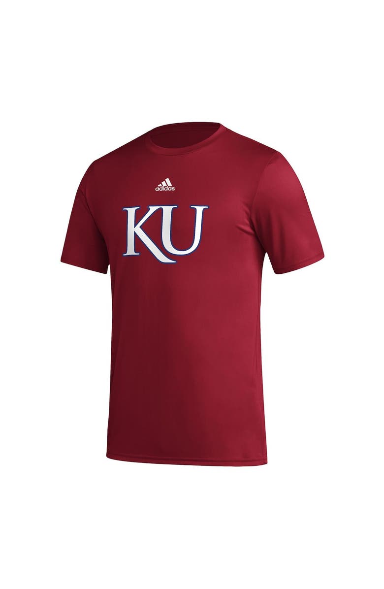 adidas Men's adidas Red Kansas Jayhawks Basics Secondary Pre-Game AEROREADY T-Shirt, Alternate, color,