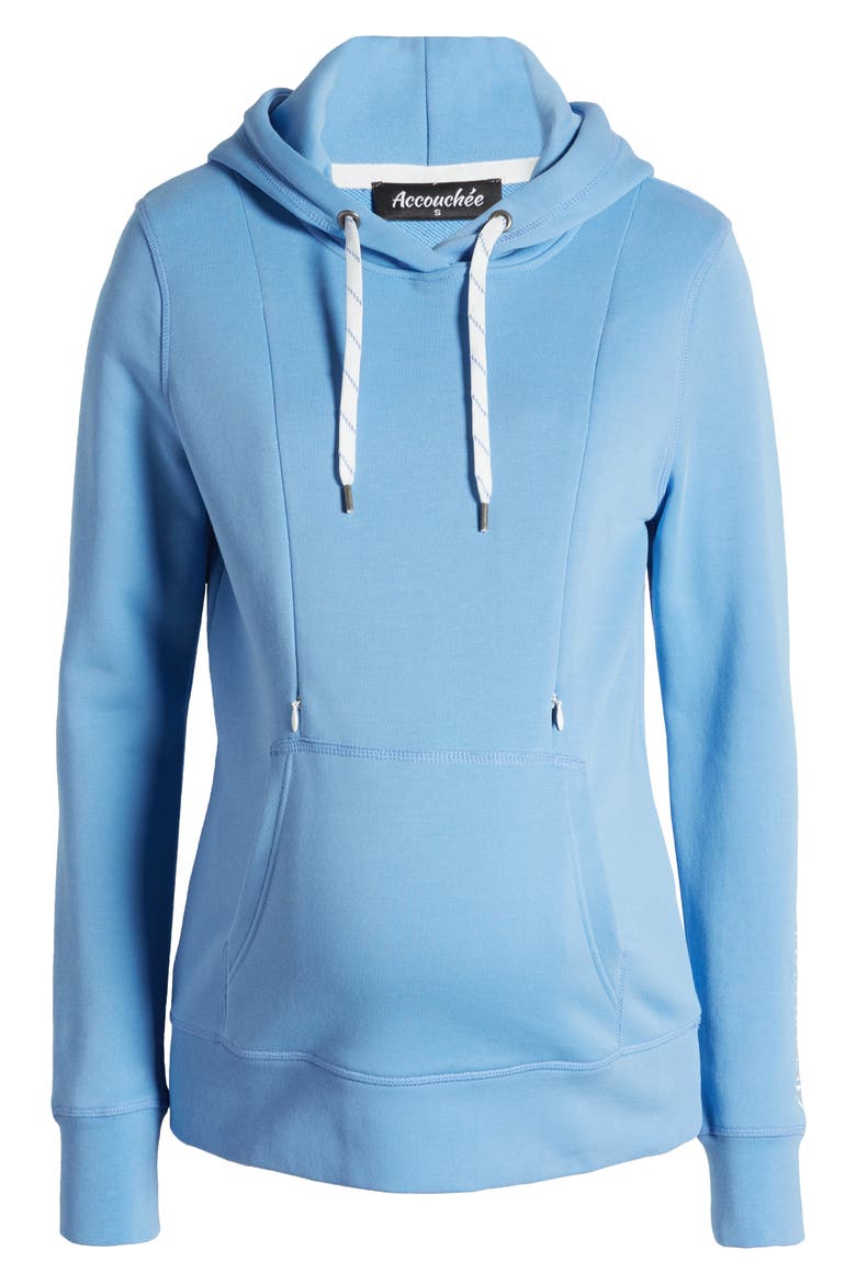 Iconic Maternity/Nursing Hoodie, Alternate, color, PACIFIC BLUE