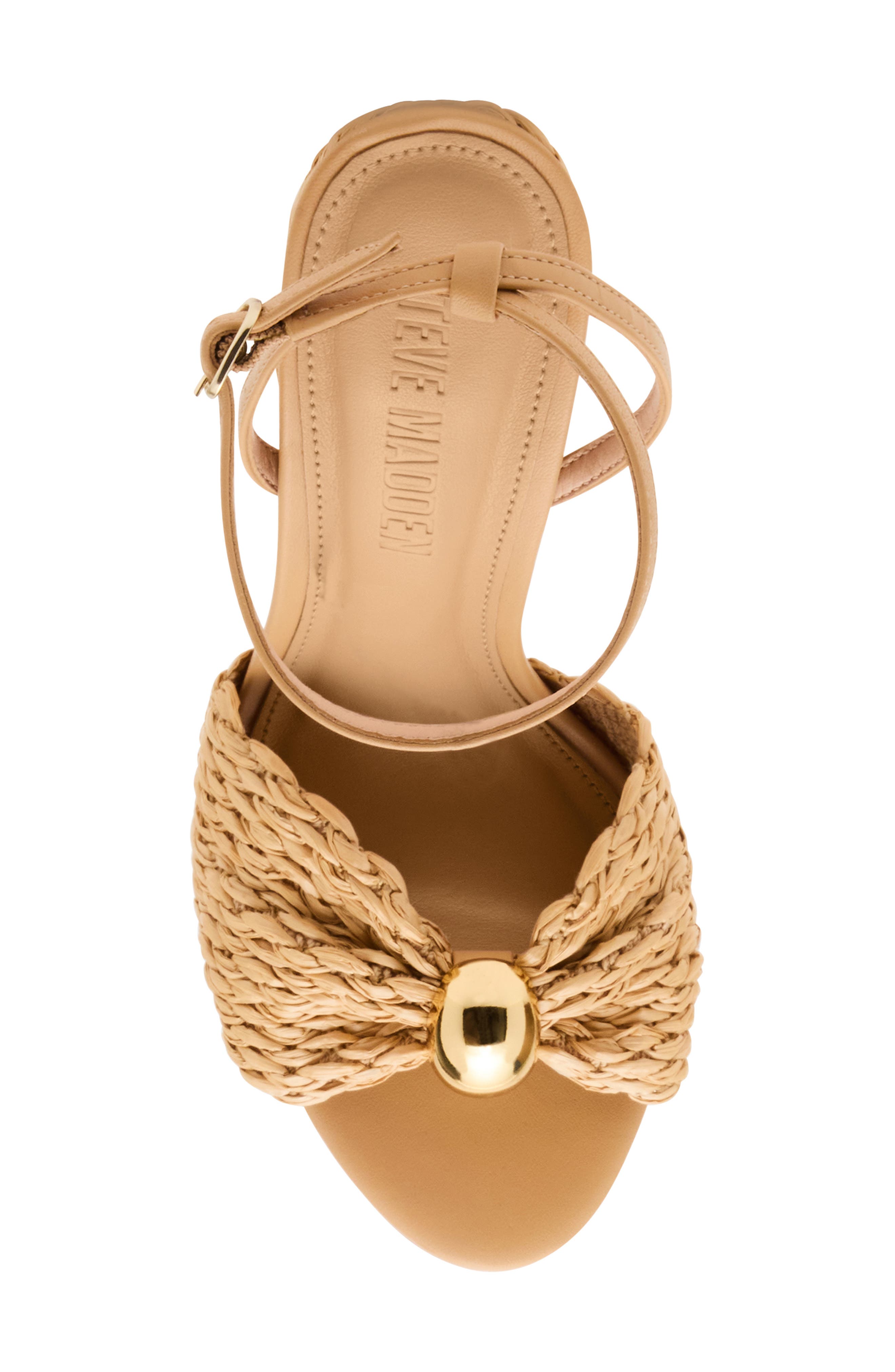 Steve Madden Cheyla Ankle Strap Sandal, Alternate, color, Natural Raffia