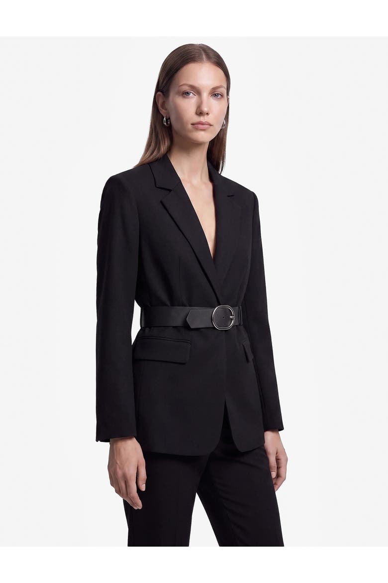 Slim Fit Tailored Trousers With Pockets, Alternate, color, BLACK