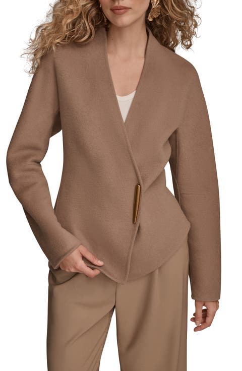 Asymmetric Wool Blend Jacket