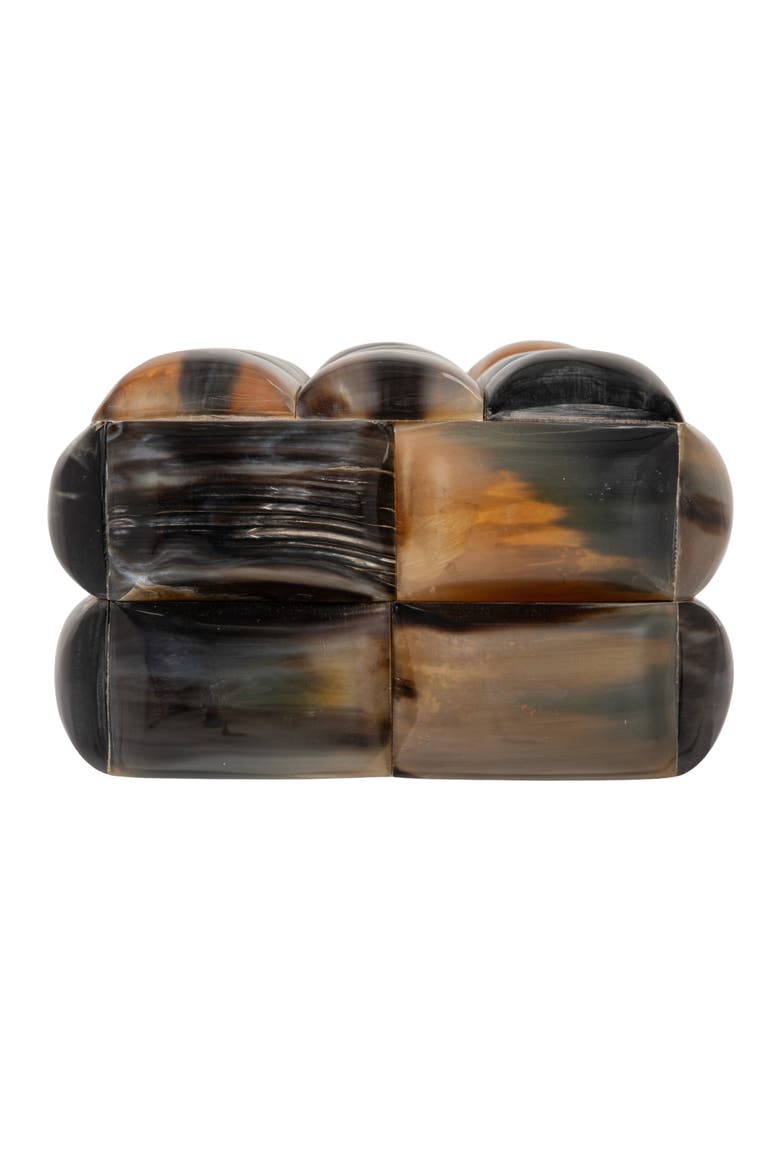 Decorative Horn Bubble Storage Box, Black and Brown, Alternate, color, Black