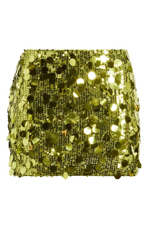 Riego Sequin & Paillette Low Rise Miniskirt