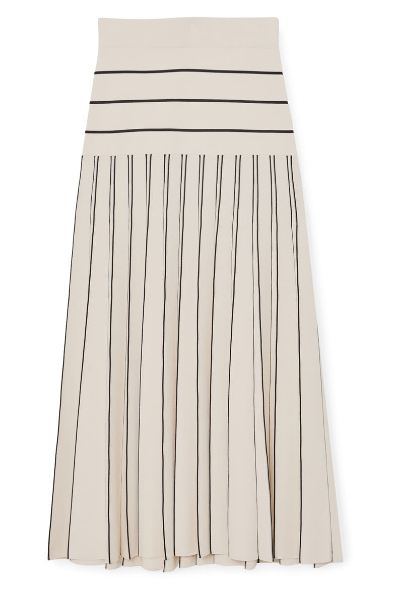 Alice Pleate Midi Skirt, Alternate, color, IVORY/ BLACK