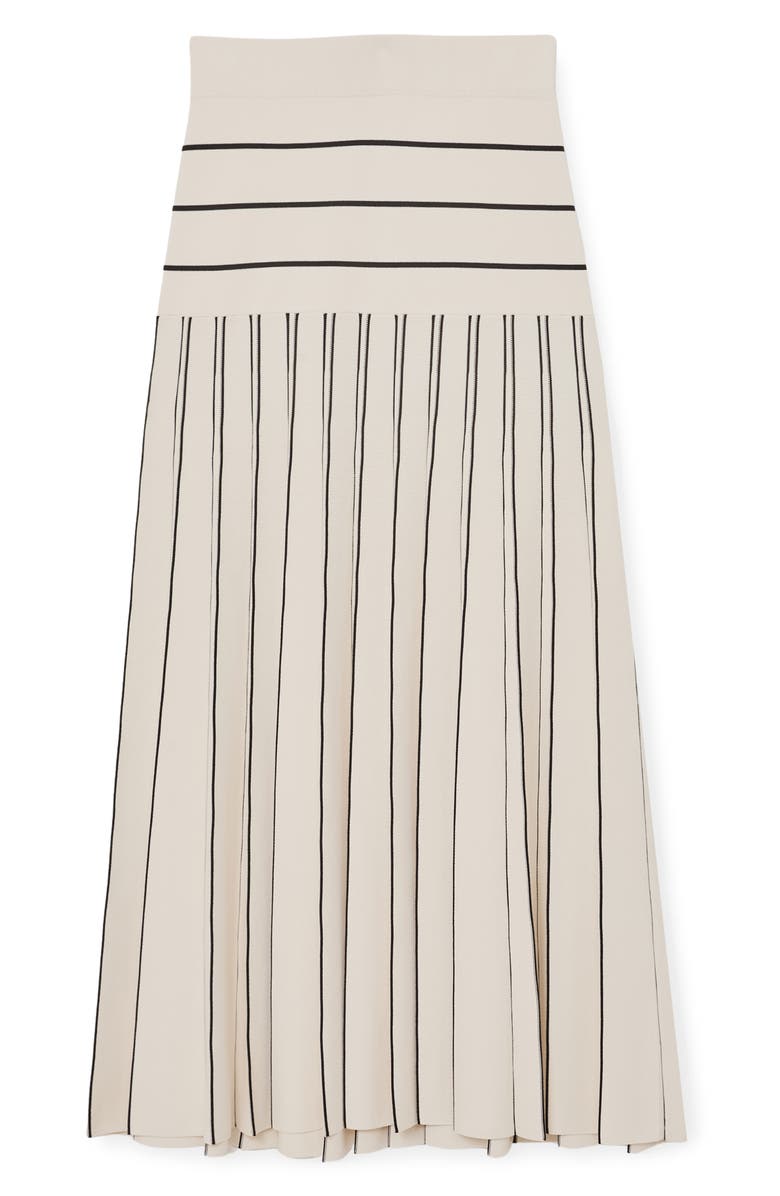 Reiss Alice Pleate Midi Skirt, Alternate, color, Ivory/ Black