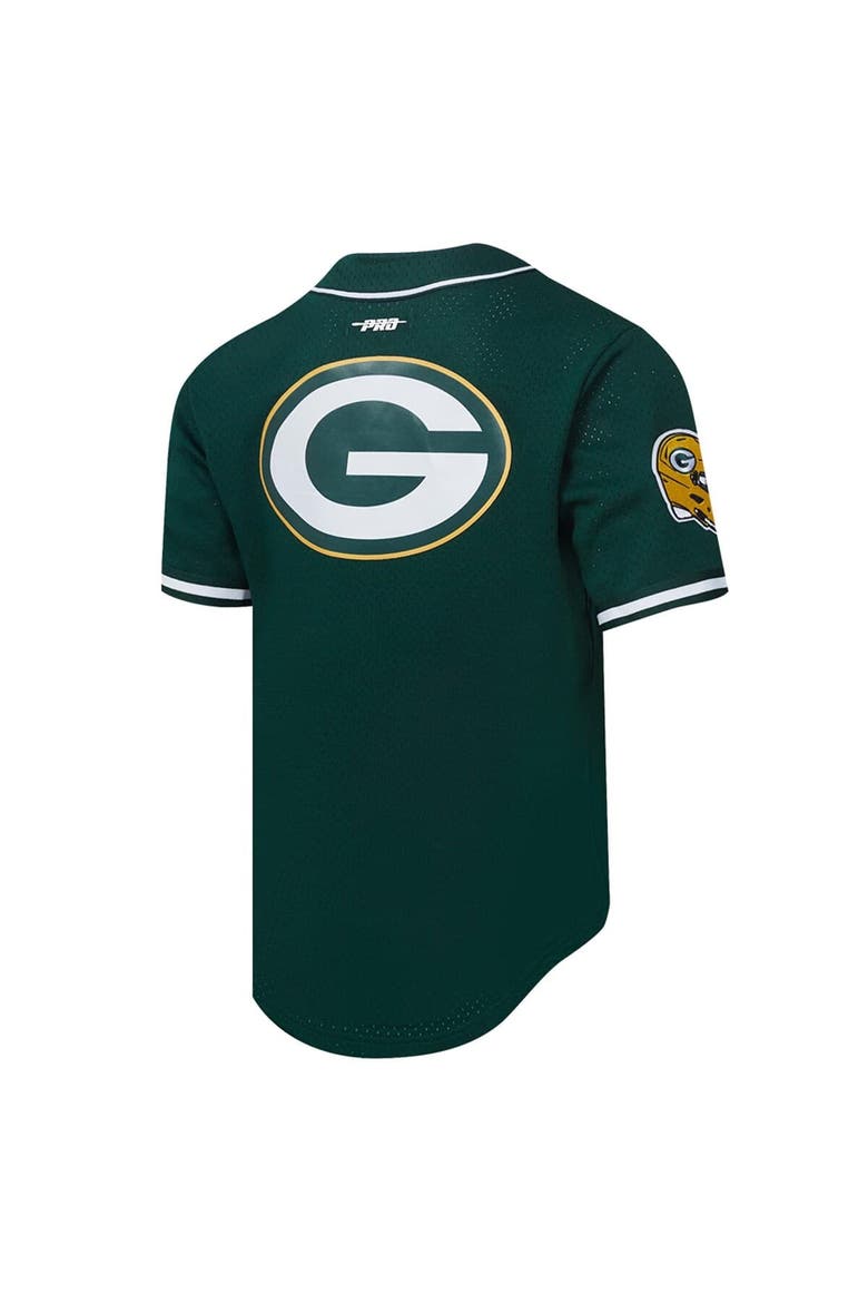 Men's Pro Standard Jordan Love Green Green Bay Packers Player Name & Number Mesh Button-Up Baseball Shirt, Alternate, color, Green