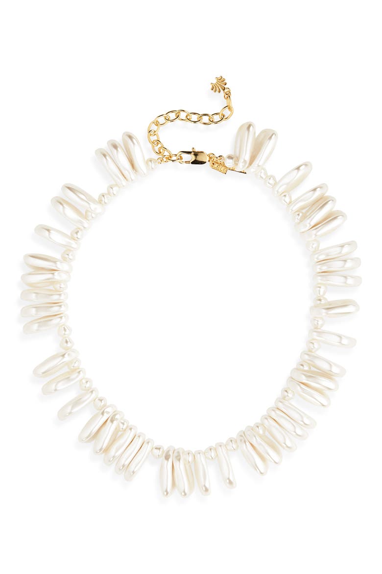 Corfu Faux Pearl Necklace, Main, color, PEARL