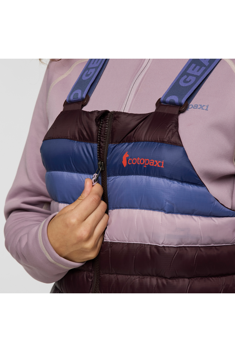 Fuego Down Overall - Women's, Alternate, color, Coffee Stripes