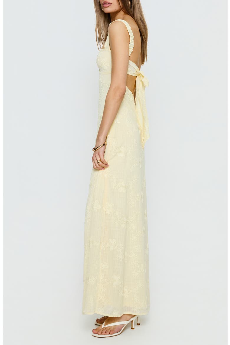 Maisone Floral Embroidered Maxi Dress, Alternate, color, LEMON