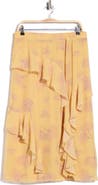 Nicole Miller Ruffled Floral Maxi Skirt