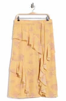 Ruffled Floral Maxi Skirt