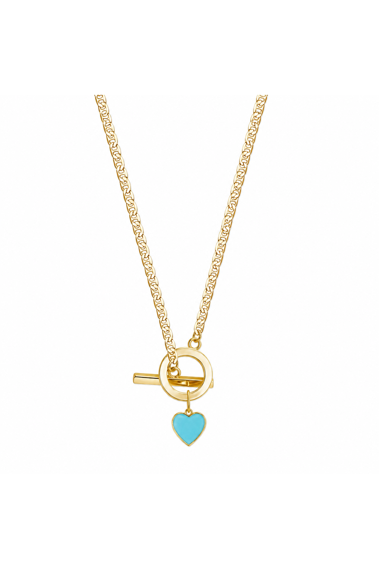 Gold Crush Turquoise Heart Necklace, Main, color, Turquoise