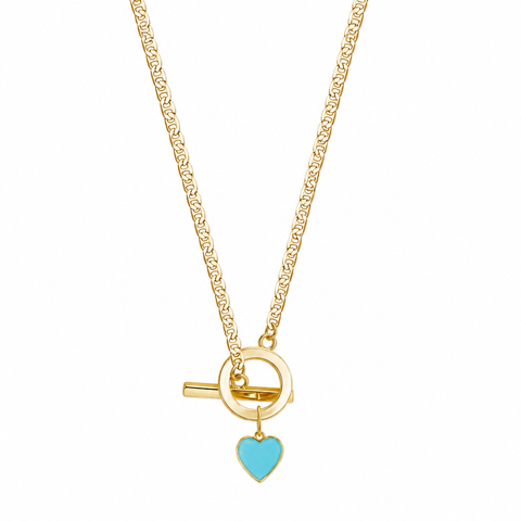Gold Crush Turquoise Heart Necklace
