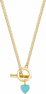 Rejected Hearts Club Gold Crush Turquoise Heart Necklace