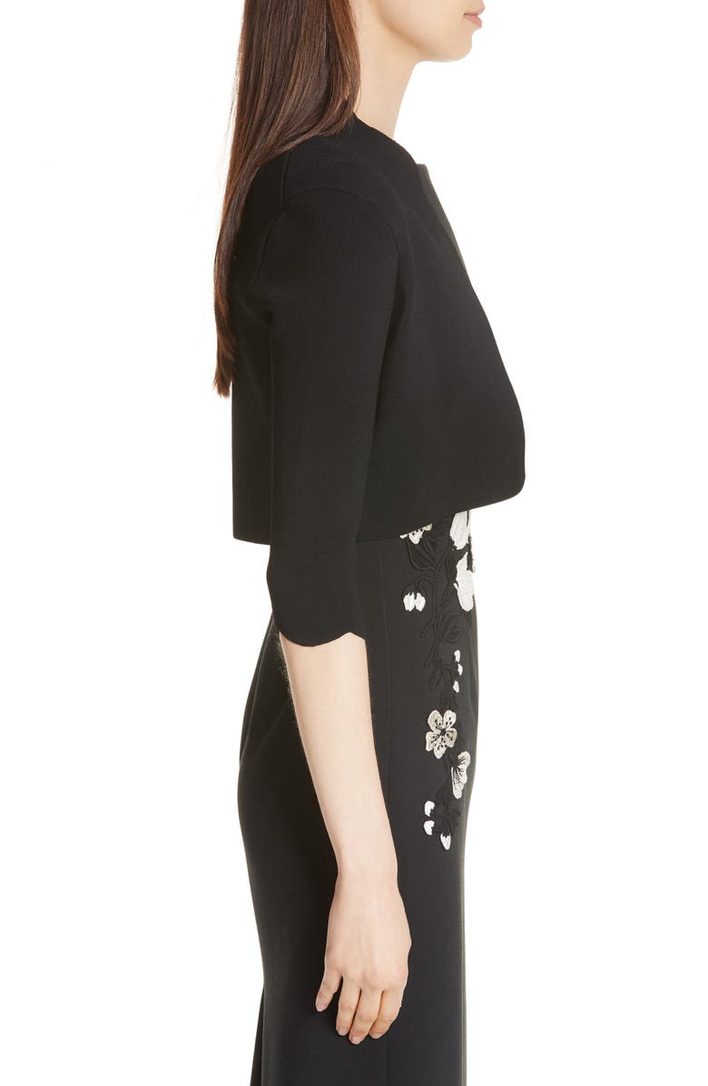 Lela Rose Scallop Trim Knit Bolero, Alternate, color, 