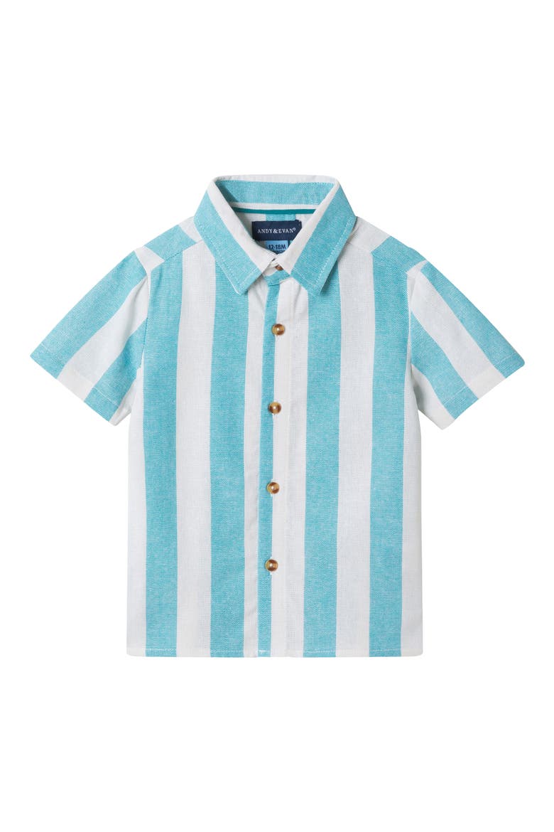 Oxford Cotton Button-Up Shirt & Shorts, Alternate, color, GREEN