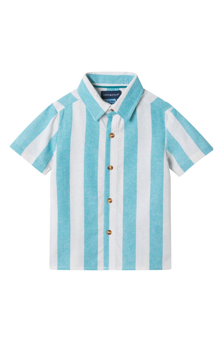 Andy & Evan Oxford Cotton Button-Up Shirt & Shorts, Alternate, color, Green