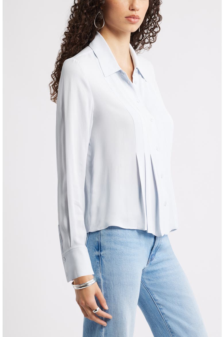 Tux Pleated Button-Up Shirt, Alternate, color, BLUE DAWN