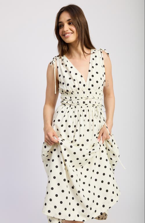 En Saison Harley Print Shirred Sleeveless Maxi Dress