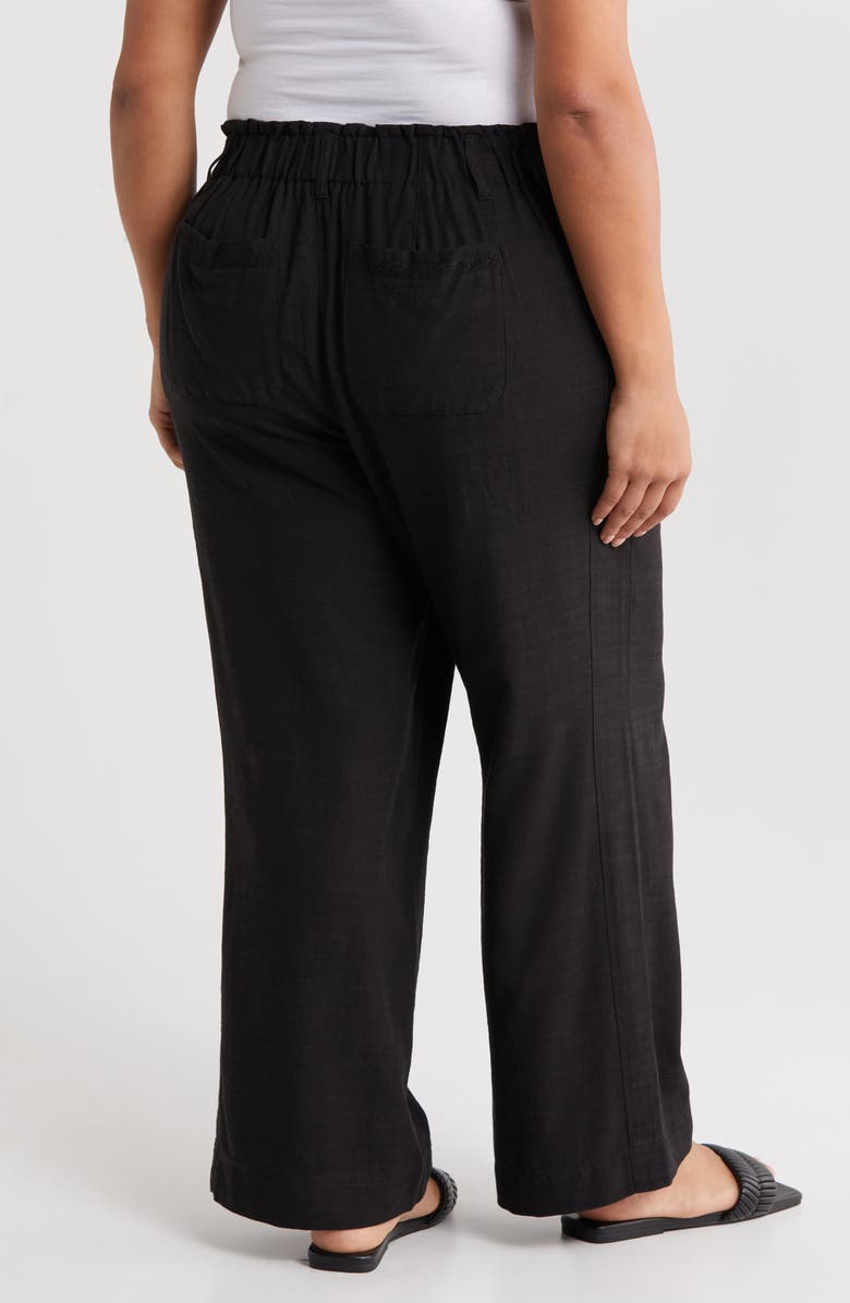 Wit & Wisdom Sky Rise Paperbag Waist Pants, Alternate, color, Black