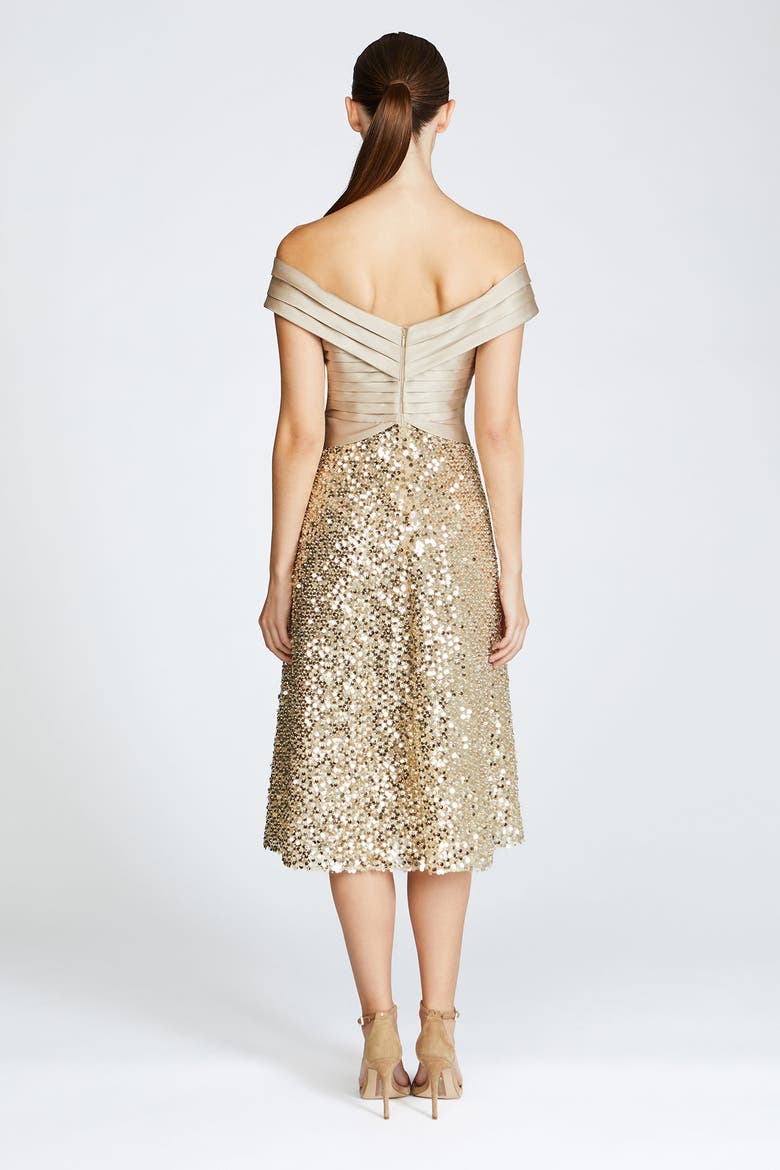 Brandy Sequin Cocktail Dress, Alternate, color, Champagne