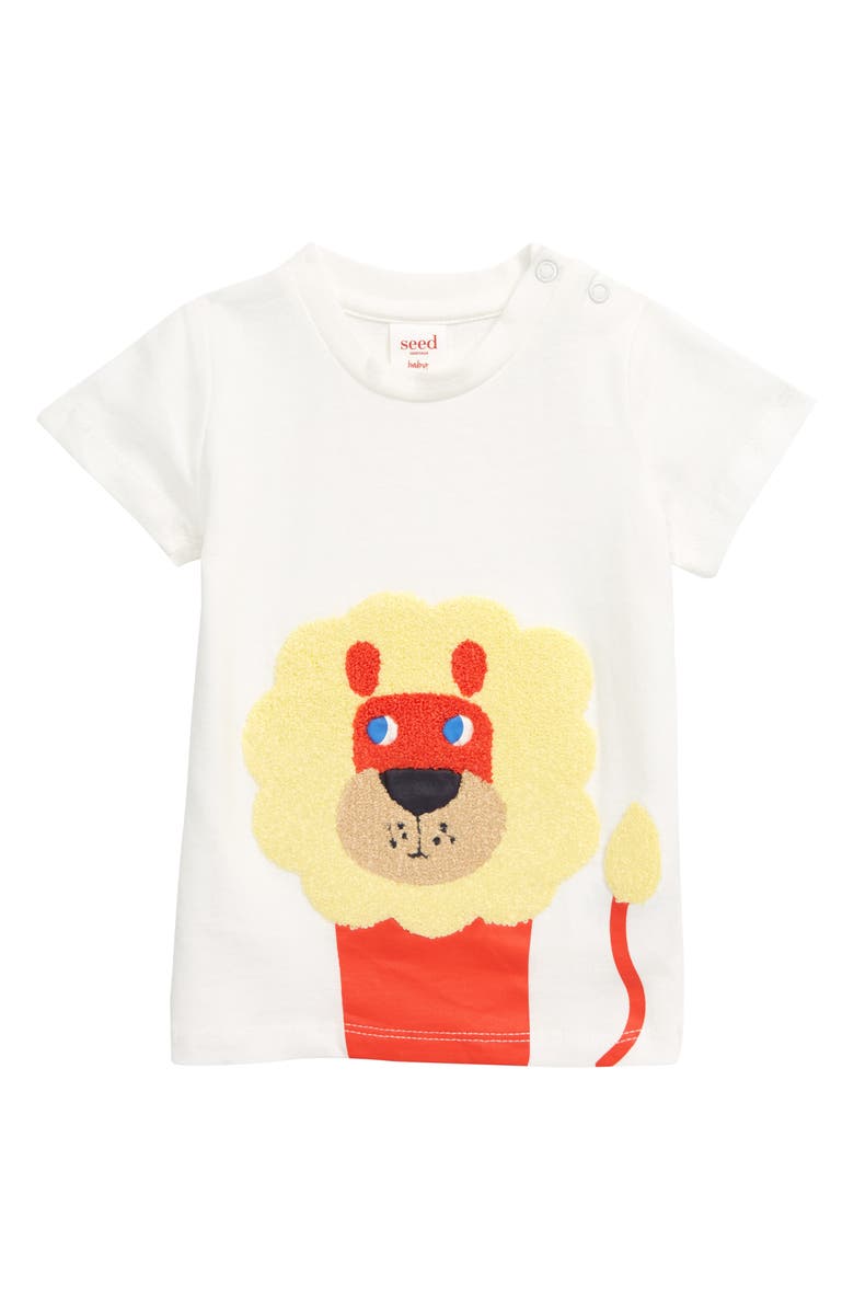seed heritage Chenille Lion Appliqué T-Shirt, Main, color,