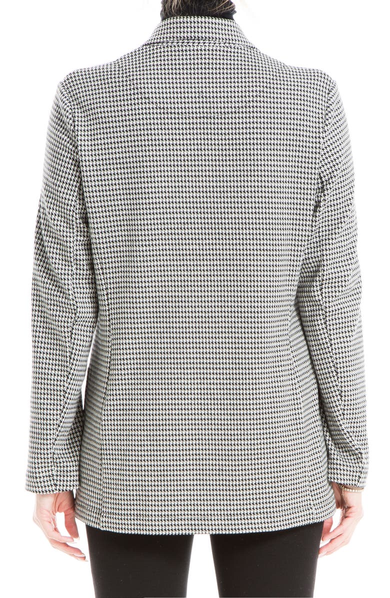 MAX STUDIO Double Knit One-Button Blazer, Alternate, color, Black/ Ivory Houndstooth