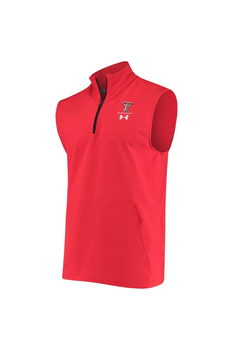 Men's Under Armour Red Texas Tech Red Raiders Sideline Squad Coaches Quarter-Zip Vest, Alternate, color, Red