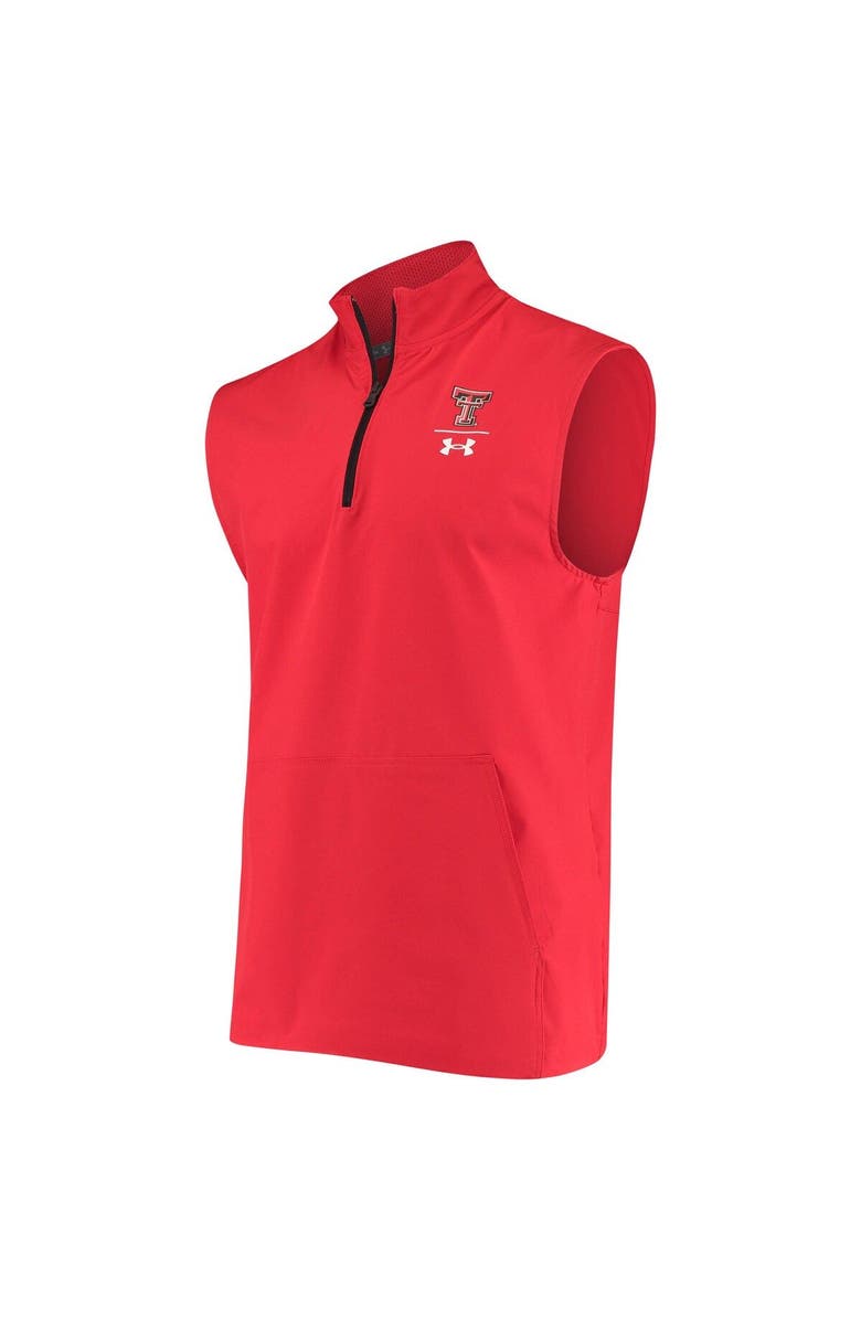Under Armour Men's Under Armour Red Texas Tech Red Raiders Sideline Squad Coaches Quarter-Zip Vest, Alternate, color,