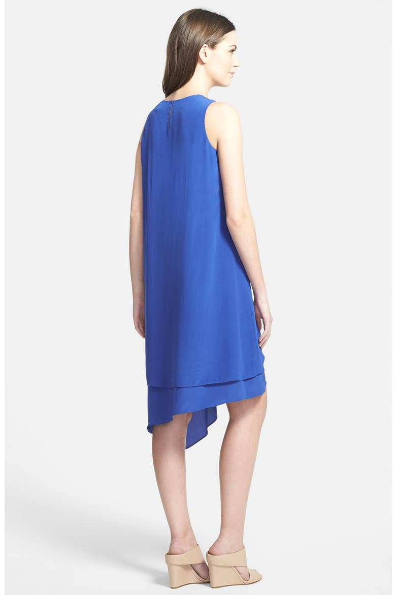 Layered Asymmetrical Silk Dress, Alternate, color, ADRIATIC
