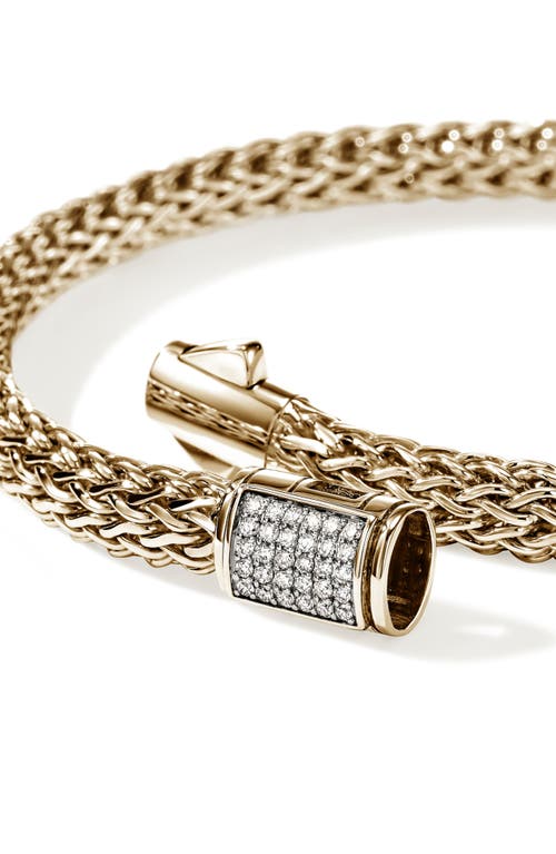 John Hardy Icon Bracelet, Pavé Diamond, 5mm In Gold