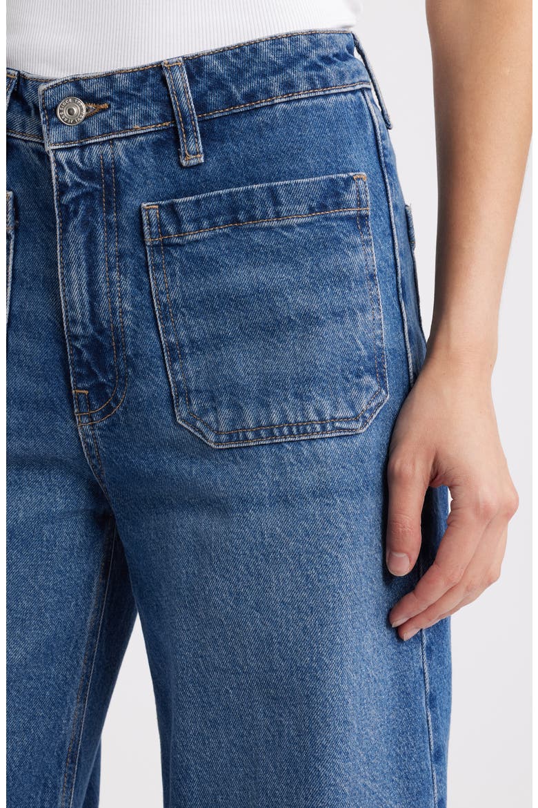Christine Patch Pocket Wide Leg Jeans, Alternate, color, DARK BRUSHED CLASSIC