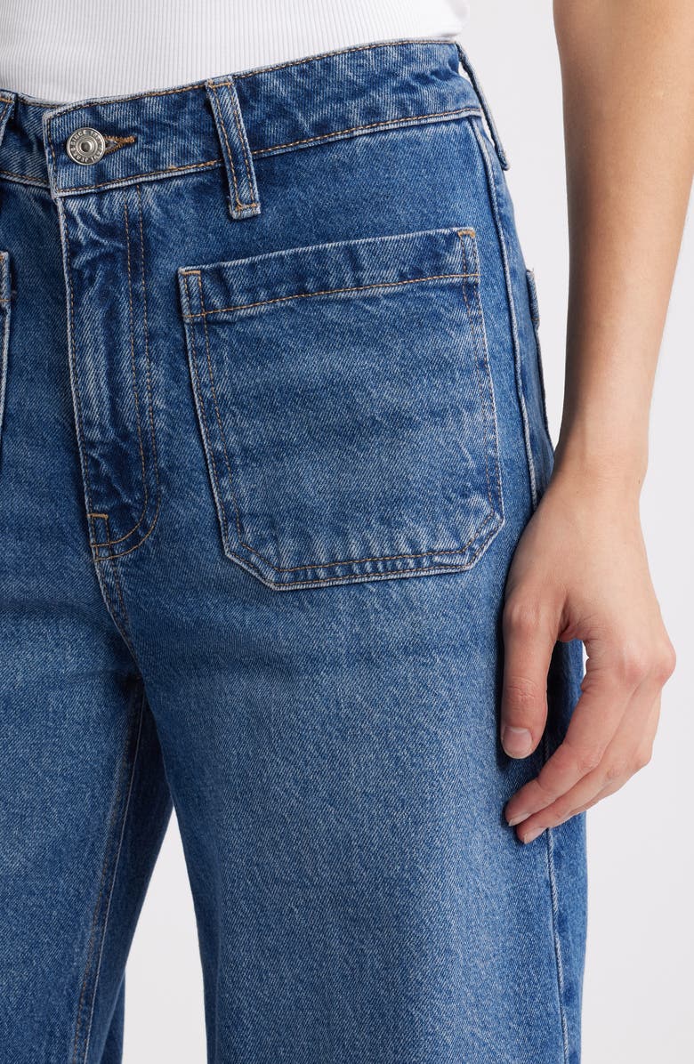 Mavi Jeans Christine Patch Pocket Wide Leg Jeans, Alternate, color, Dark Brushed Classic