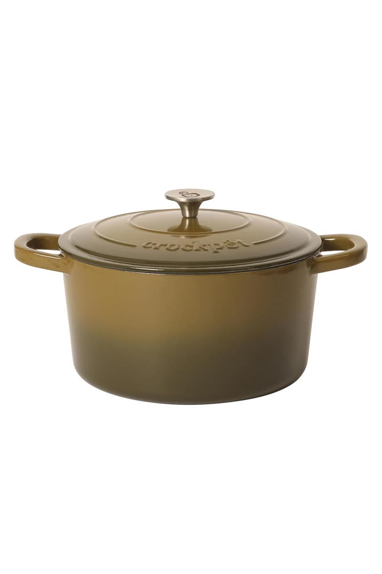5 Quart Enameled Cast Iron Dutch Oven with Lid in Sage, Main, color, Green