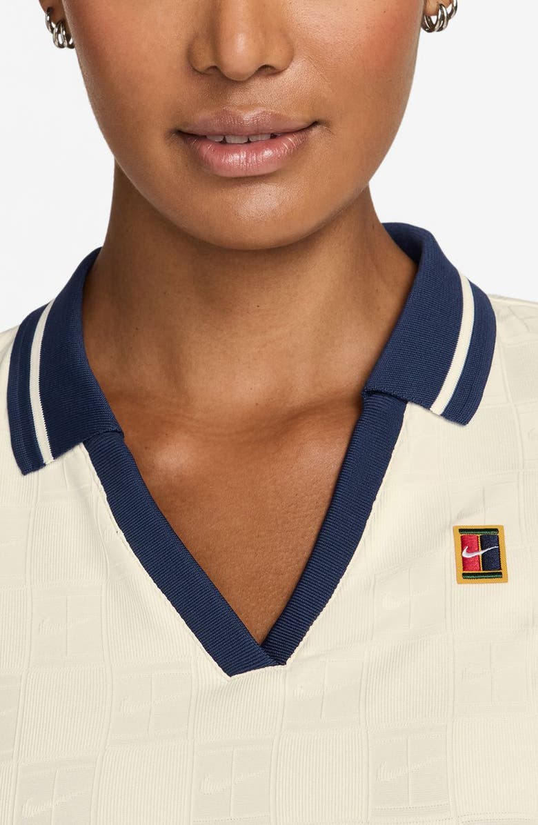 Nike Dri-FIT Crop Polo, Alternate, color, Sail/ Midnight Navy