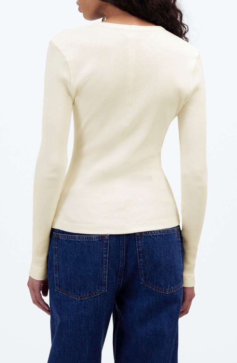 Madewell Garment Dyed Rib Cardigan, Alternate, color, Vintage Ivory