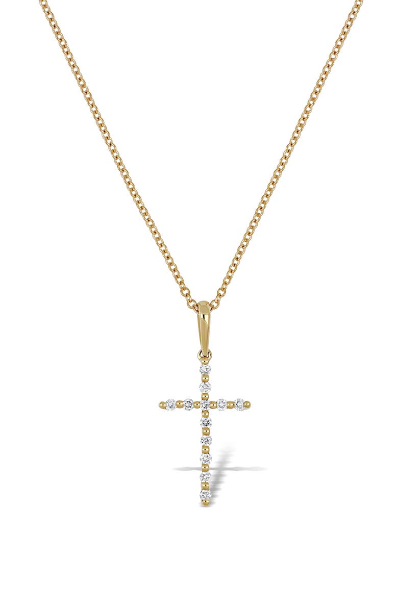 Bony Levy Diamond Cross Pendant Necklace, Main, color, Yellow Gold/ Diamond