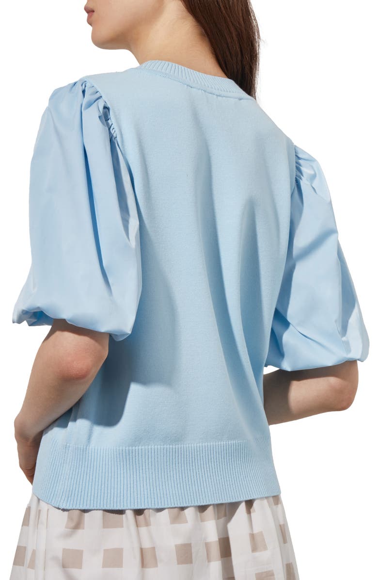 Ming Wang Puff Sleeve Tunic Sweater, Alternate, color, Haze