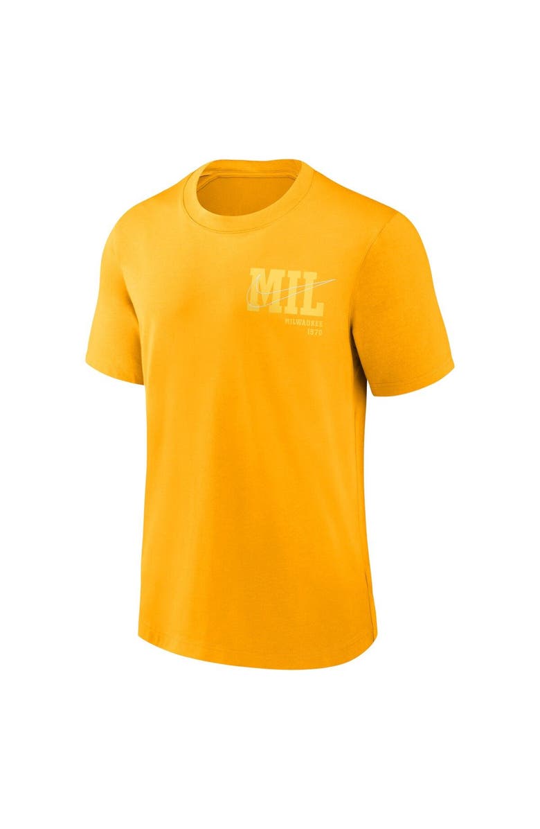 Nike Men's Nike Gold Milwaukee Brewers Statement Game Over T-Shirt, Alternate, color, Gold