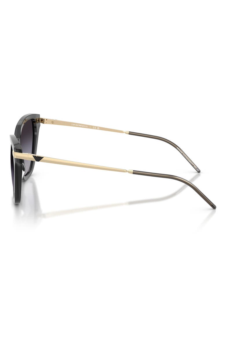 Emporio Armani 56mm Gradient Cat Eye Sunglasses, Alternate, color, Opal Grey / Grey Gradient