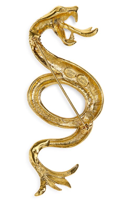 Kenneth Jay Lane Snake Pin In Gold