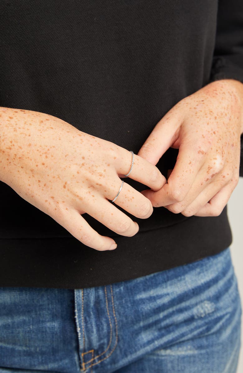 ABLE Set of 2 Twisted & Hammered Stacking Rings, Alternate, color, 