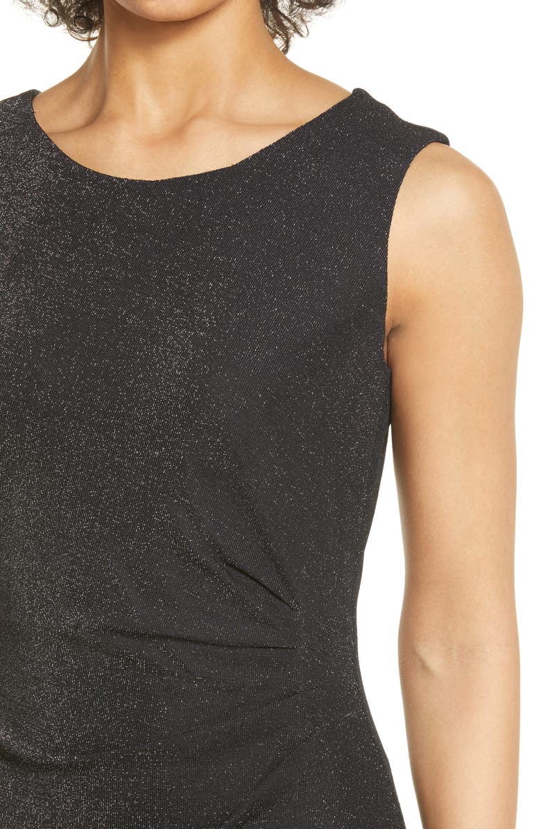 Connected Apparel Ruched Metallic Sheath Dress, Alternate, color, 