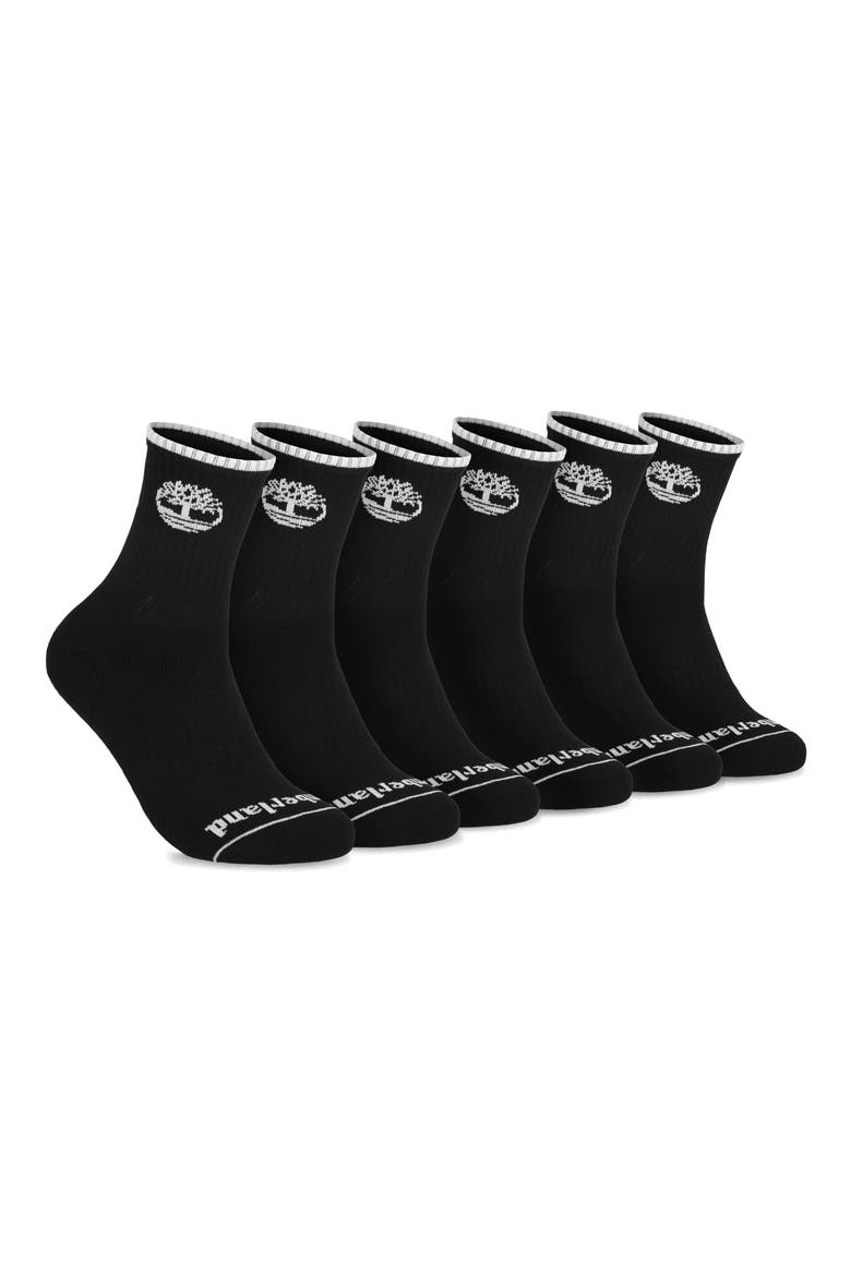 6-Pack Cushion High Quarter Length Socks, Alternate, color, BLACK
